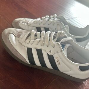 Adidas Samba White and Black Trainers